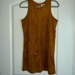 chestnut suede dress with pockets